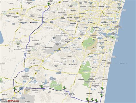 Chennai route map - Route map Chennai (Tamil Nadu - India)