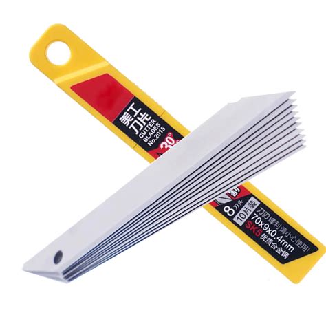 10 Pcs Office Supplies 30 Degree Utility Knife Refill Blades Alloy ...