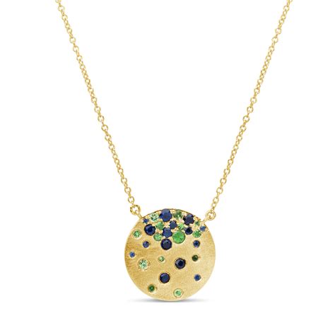 Dilamani Jewelry | Sapphire & Tsavorite Pendant Necklace