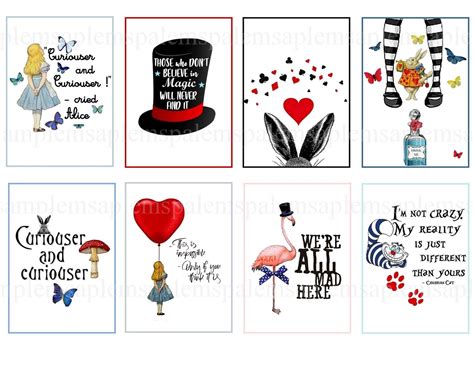 Alice in Wonderland Stickers Inspirational and Motivational Printable ...