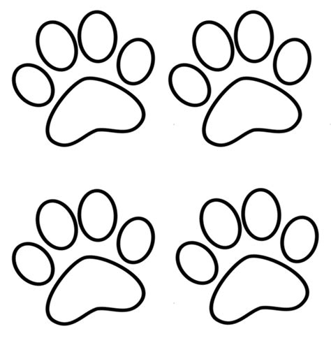 Dog Paw Print Outline Sketch Coloring Page