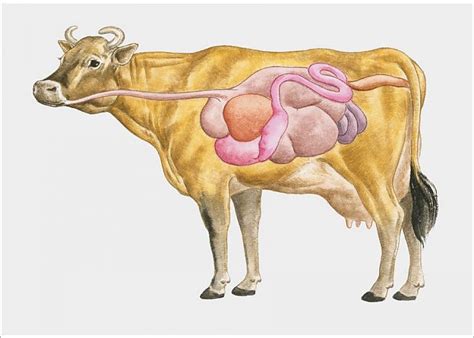 Print of Cross section illustration of cow digestive system | Cow digestive system, Cow, Art