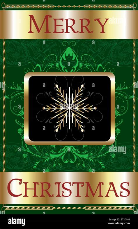 Vector Illustration of a Merry Christmas Snowflake Poster Stock Photo ...