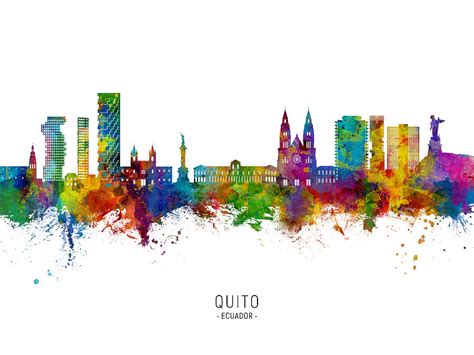 Quito Ecuador Skyline #20 Digital Art by Michael Tompsett - Pixels