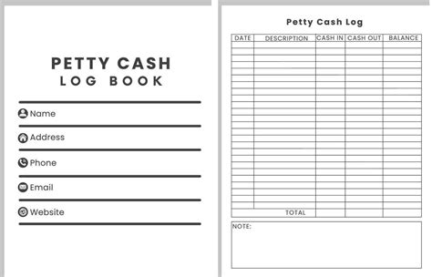 Petty Cash Log Book 25350287 Vector Art at Vecteezy