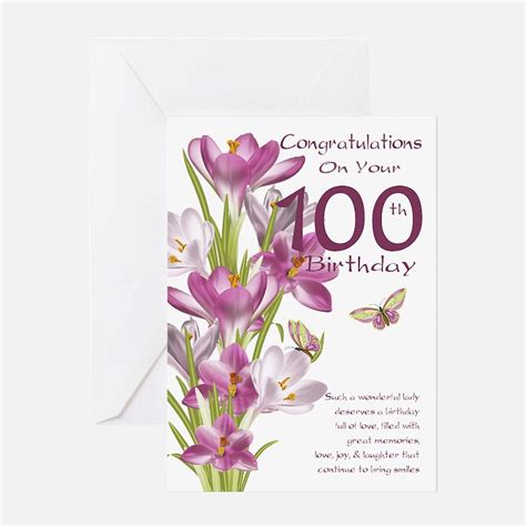 100Th Birthday Greeting Cards, Thank You Cards, and Custom Cards | CafePress