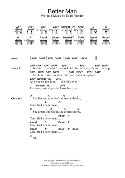 Better Man by Pearl Jam - Guitar Chords/Lyrics - Guitar Instructor