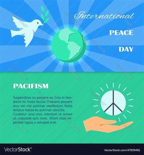 International peace day poster template Royalty Free Vector