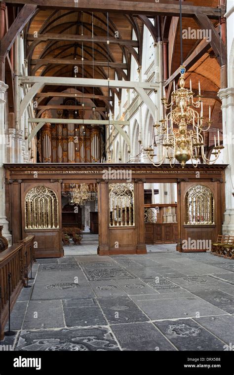 Interior of the Old Church (Dutch: Oude Kerk) in Amsterdam, Holland, the Netherlands Stock Photo ...