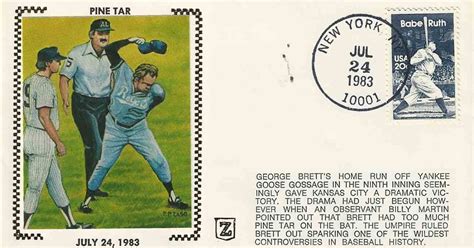 Baseball Stamps & Postmarks: George Brett - Pine Tar Game