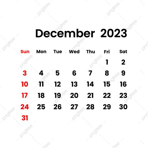 Gambar Kalender Desember 2023, Desember, 2023, Kalender PNG dan Vektor dengan Background ...