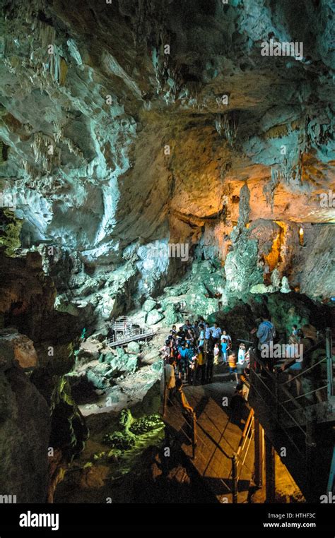 famous caves at halong bay, vietnam Stock Photo - Alamy