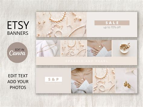 Etsy Banner Template Editable in Canva, DIY Etsy Photo Cover Template, Etsy Shop Graphics ...