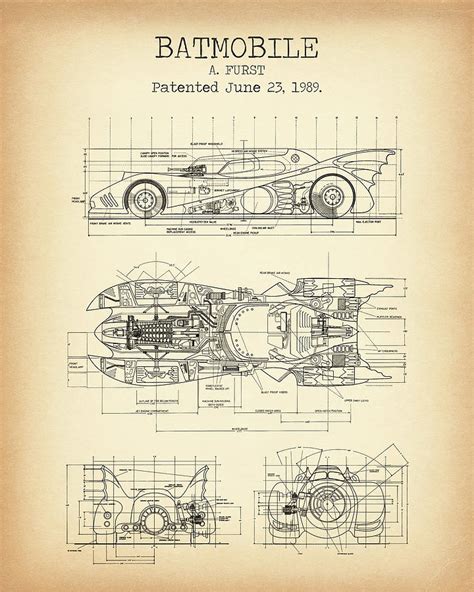 Batmobile vintage poster Digital Art by Dennson Creative - Pixels