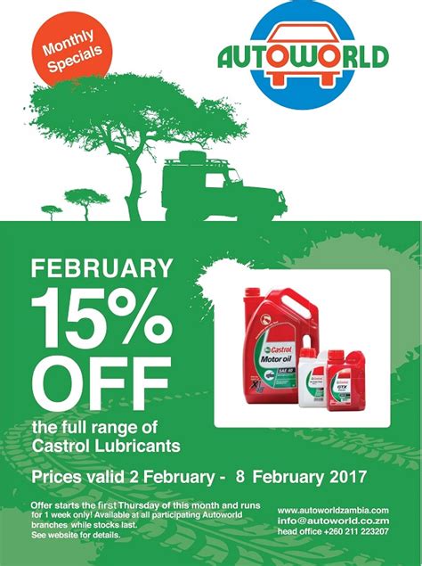 15% off all Castrol Lubricants while stocks last — Autoworld