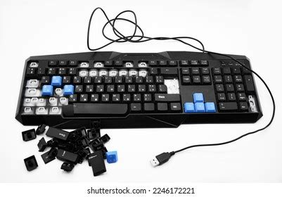 Broken Keyboard Destroyed Keyboard Black Pc Stock Photo 2246172221 | Shutterstock