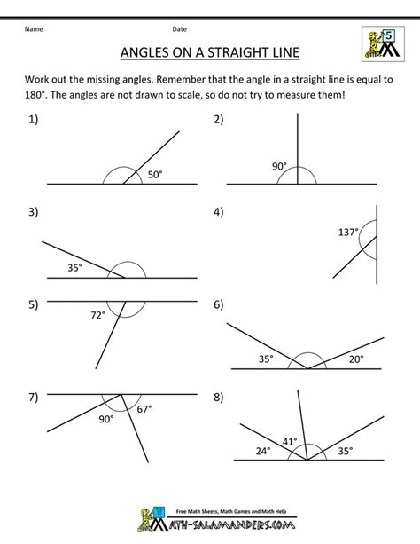 5th-grade-geometry-angles-on-a-straight-line.gif 1,000×1,294 pixels | Geometry worksheets, Math ...