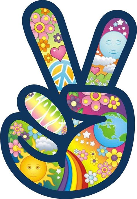 Peace Symbol Sign Flower Power Hippie Love Car Color Decal Sticker 3.4 ...