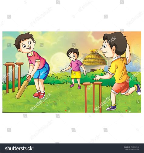 744 Boy Playing Cricket Stock Illustrations, Images & Vectors | Shutterstock