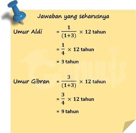 Penyelesaian Soal Umur Matematika