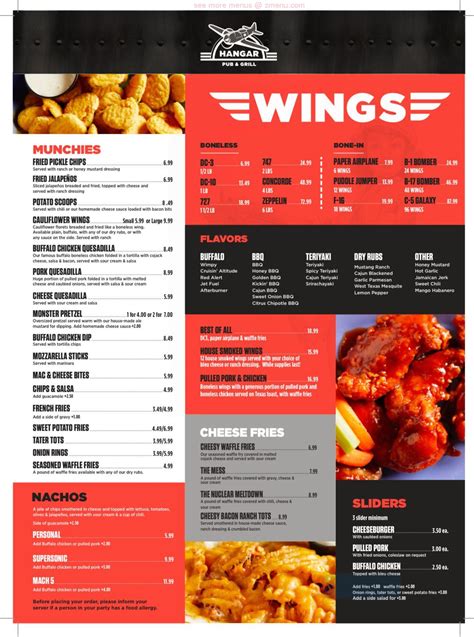 Online Menu of Hangar of South Hadley Restaurant, South Hadley, Massachusetts, 01075 - Zmenu