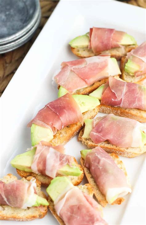 Prosciutto-Wrapped Avocado Crostini with Balsamic Glaze