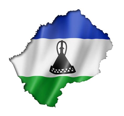 Premium Photo | Lesotho flag map