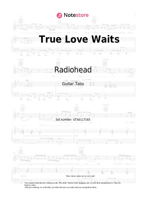 True Love Waits tabs guitar Radiohead in Note-Store.com | Guitar.Tabs ...