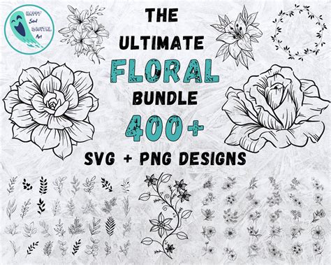 Floral Svg Bundle Flower Svg Bundle Flowers Bundle SVG | Etsy