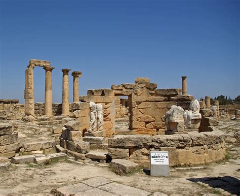 ANCIENT ART — The archaeological site of Cyrene, Libya. Once a...