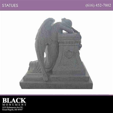 Crying Angel Statue - Black Monument