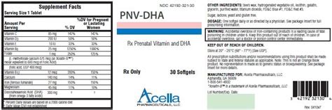 PNV-DHA Prenatal Vitamins - FDA prescribing information, side effects and uses