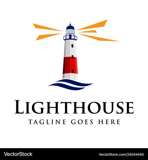 Lighthouse logo design Royalty Free Vector Image