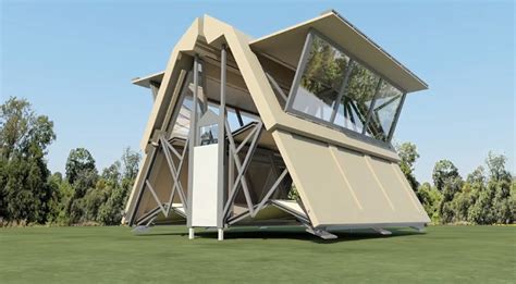 ten fold's houses unfold in eight minutes at the push of a button