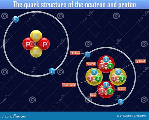 The Quark Structure Of The Neutron And Proton Stock Illustration ...