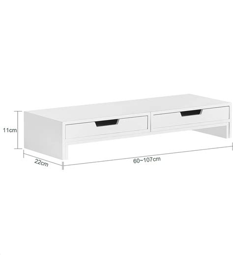 White Monitor Stand with Drawers