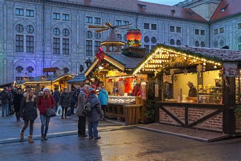 Christmas Village at the Munich Residenz in Twilight, Germany Editorial ...