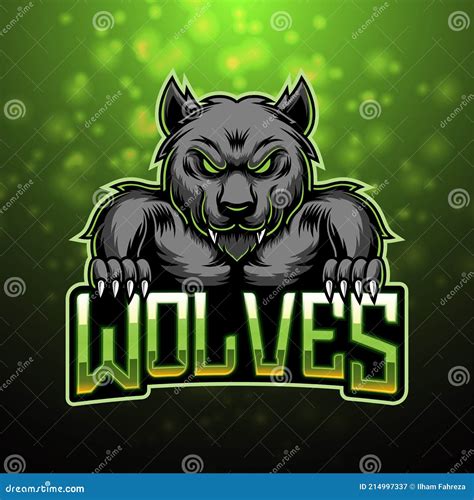 Wolves Esport Mascot Logo Design Stock Vector - Illustration of gaming ...