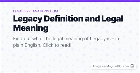 Legacy Definition - What Does Legacy Mean?