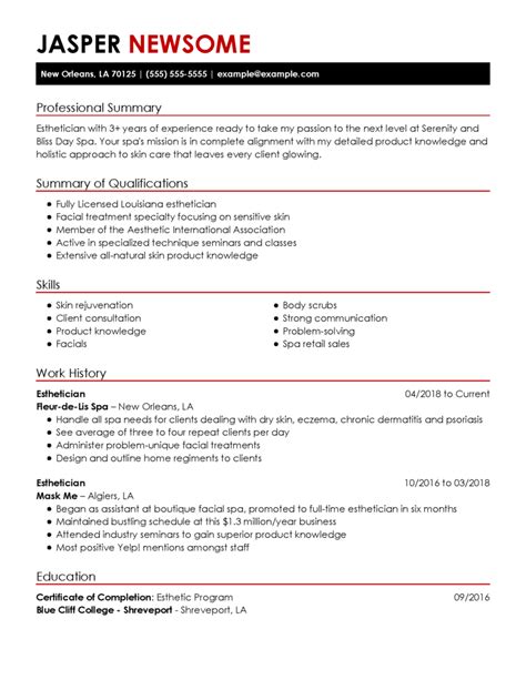 Esthetician Resume Examples & Templates (2025)