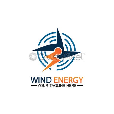 Wind energy logo renewable energy icon with wind turbines and - stock ...