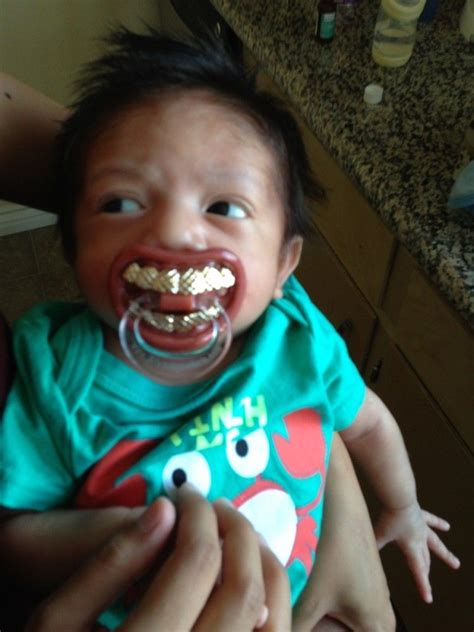 Gold teeth baby dummy | Funny pacifiers, Jokes photos, Funny babies