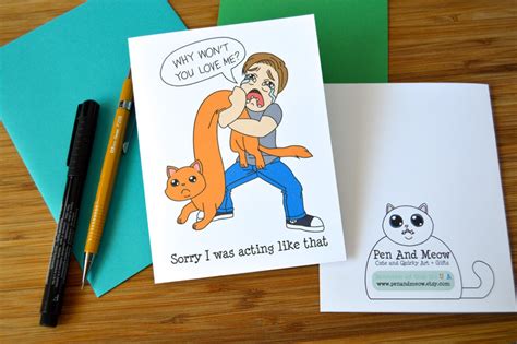 Cat I'm Sorry Card Funny Apology Card Humor Card | Etsy