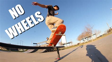 Skaters Perform Impressive Tricks While Riding Skateboards Without Wheels