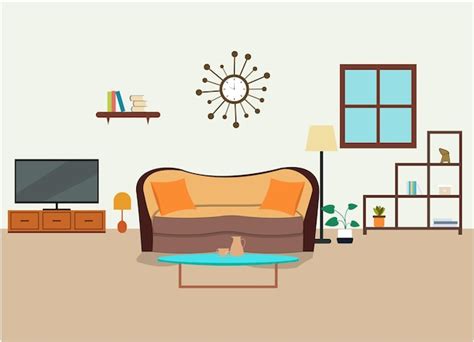 Premium Vector | Living room furniture illustration