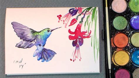 Paint a quick hummingbird in watercolors {quick & easy!} | Doovi