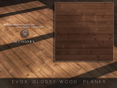 The Sims Resource - EVOX Glossy Wood Planks