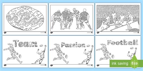 Footy Colours Day Mindfulness Colouring Pages