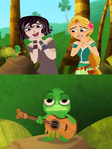 Cassandra & Rapunzel admiring Pascal | Rapunzel's Tangled Adventure ...