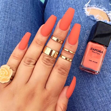 PEACH TAN – ZAPORA COSMETICS | Coral acrylic nails, Orange nails, Gorgeous nails